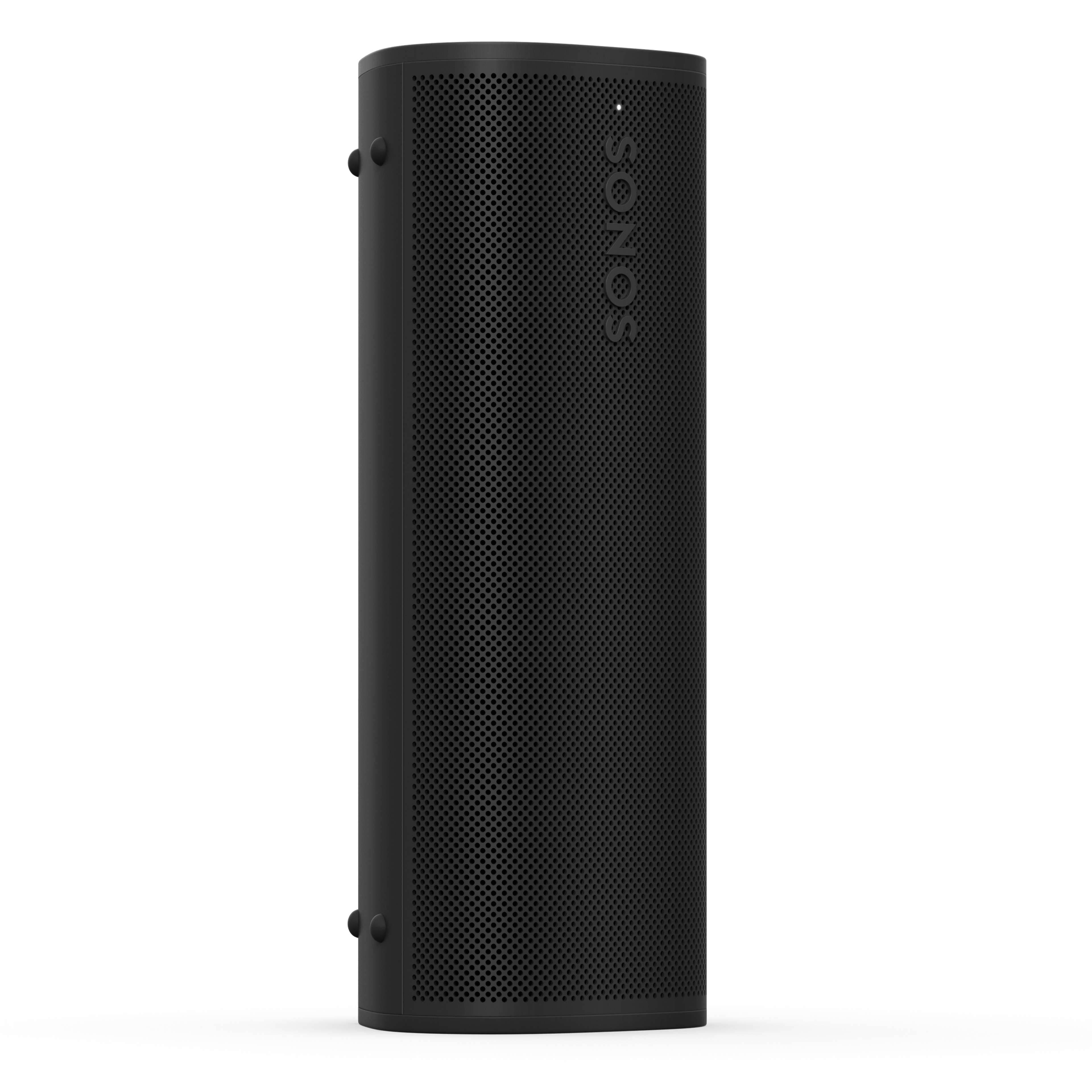 Sonos Roam 2 w kolorze czarnym, widok przedniej części, pod kątem