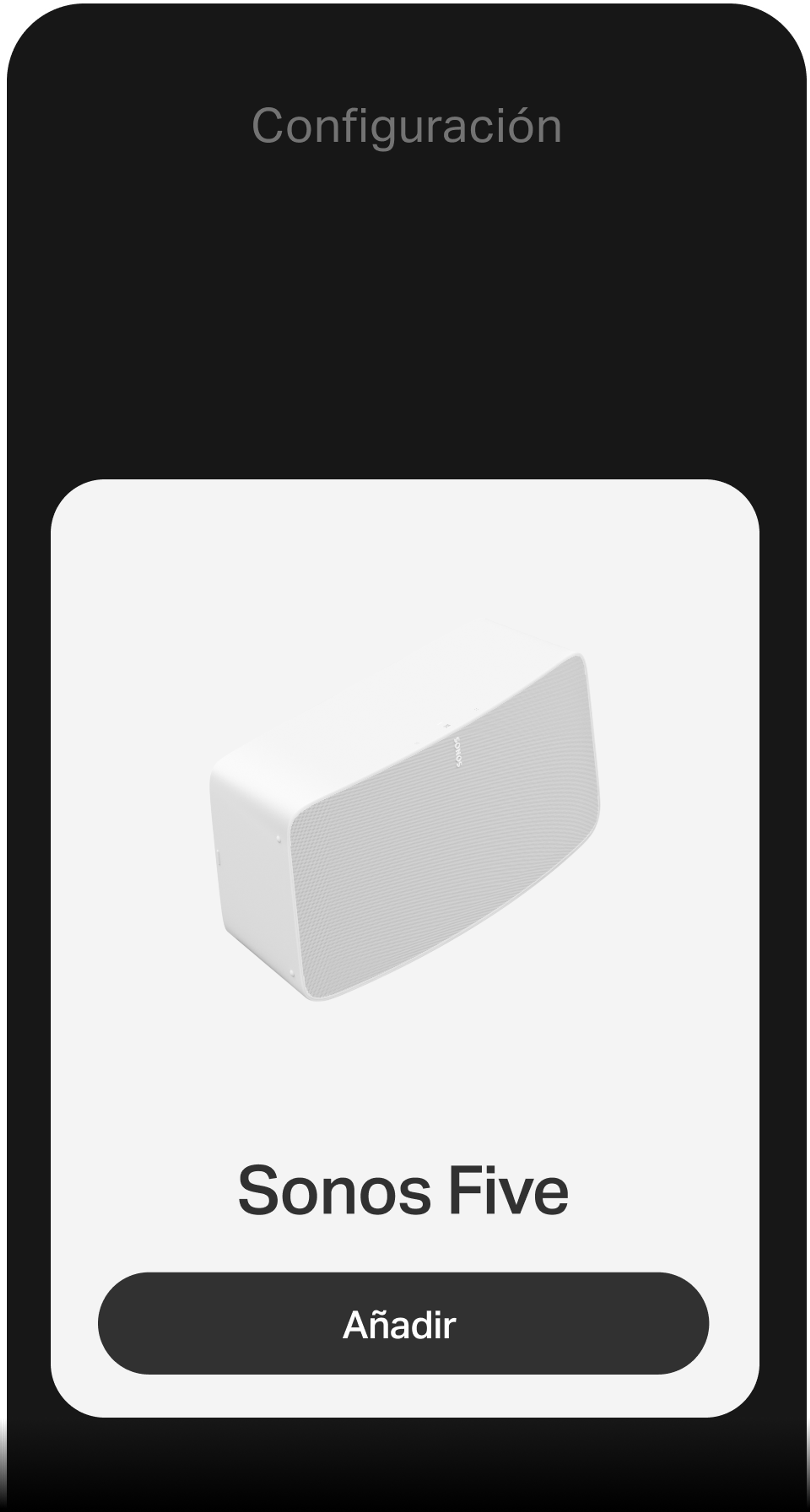 El smartphone muestra los pasos de configuración de la app Sonos