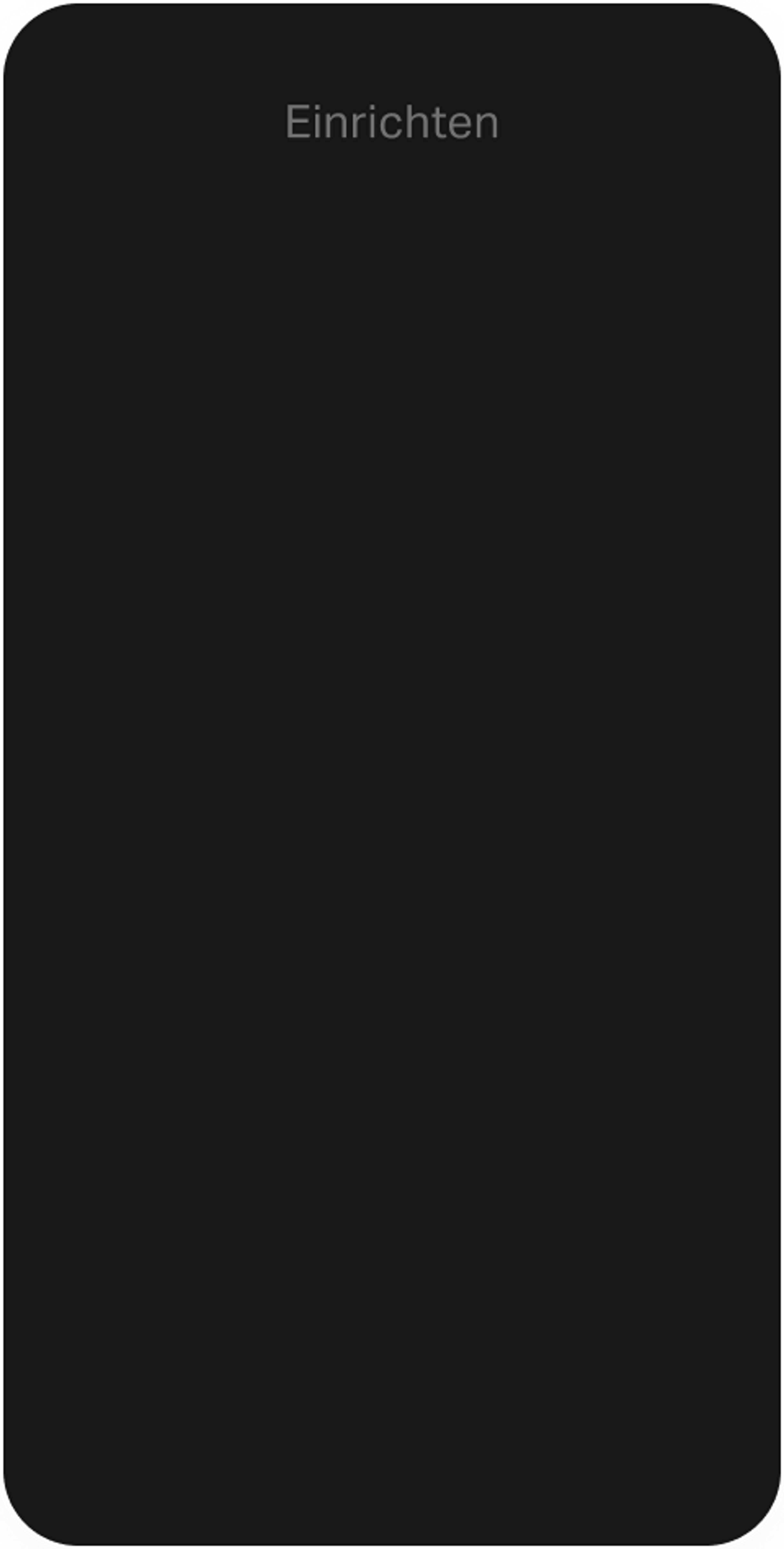 Setup auf einem Smartphone in Schwarz