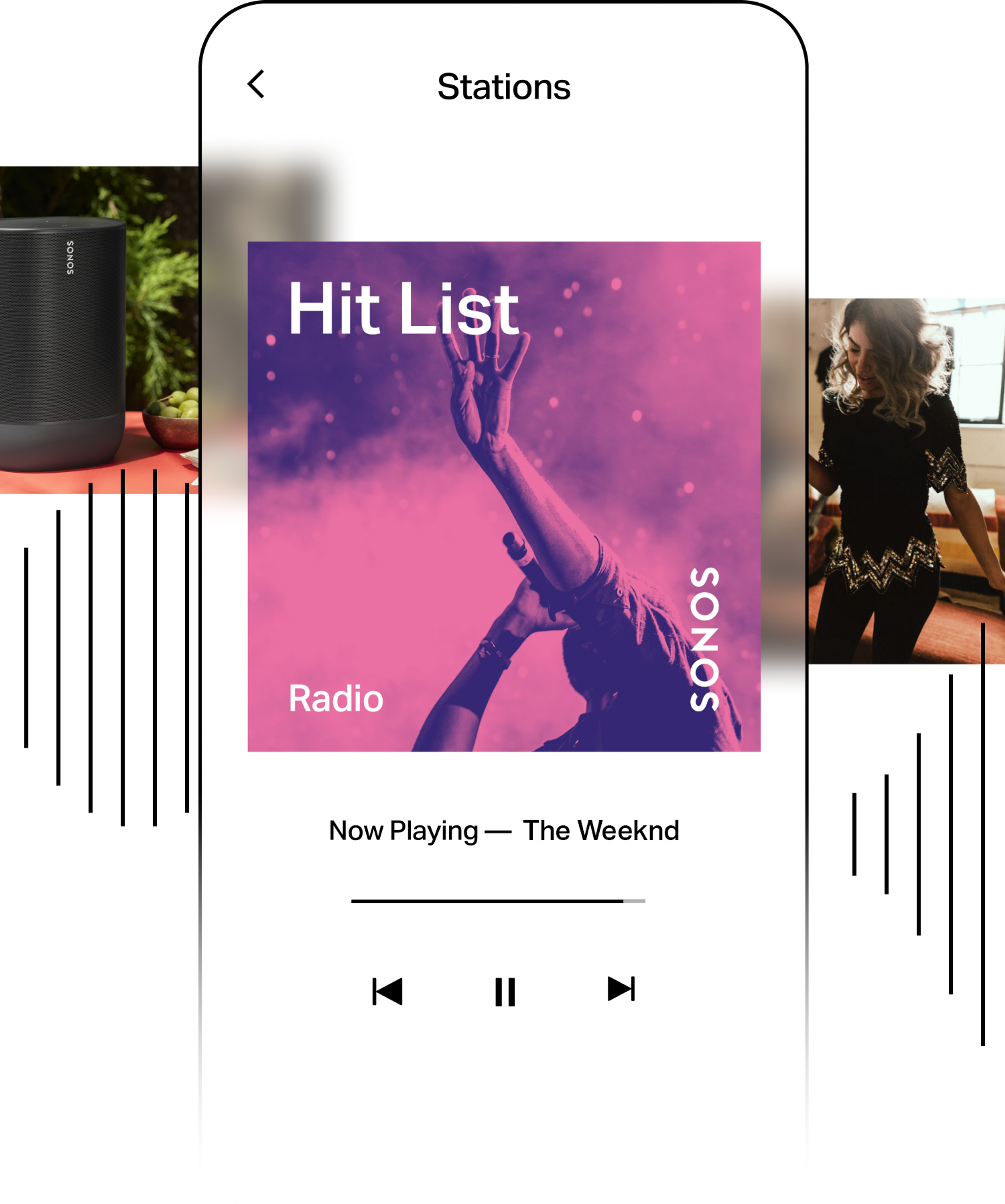 Hit List radio station phone collage