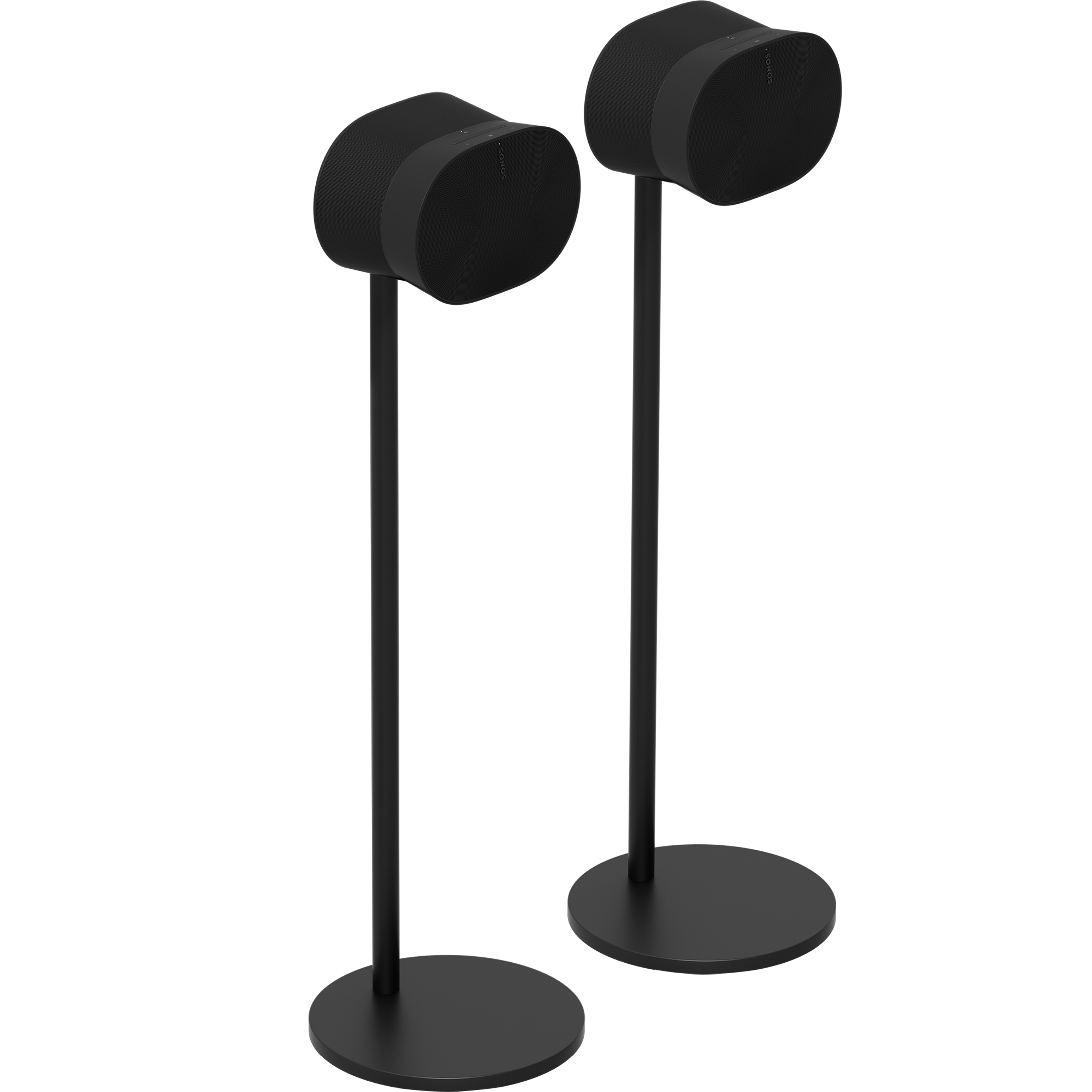 Dwa stojaki do Sonos Era 300 z głośnikami w kolorze czarnym