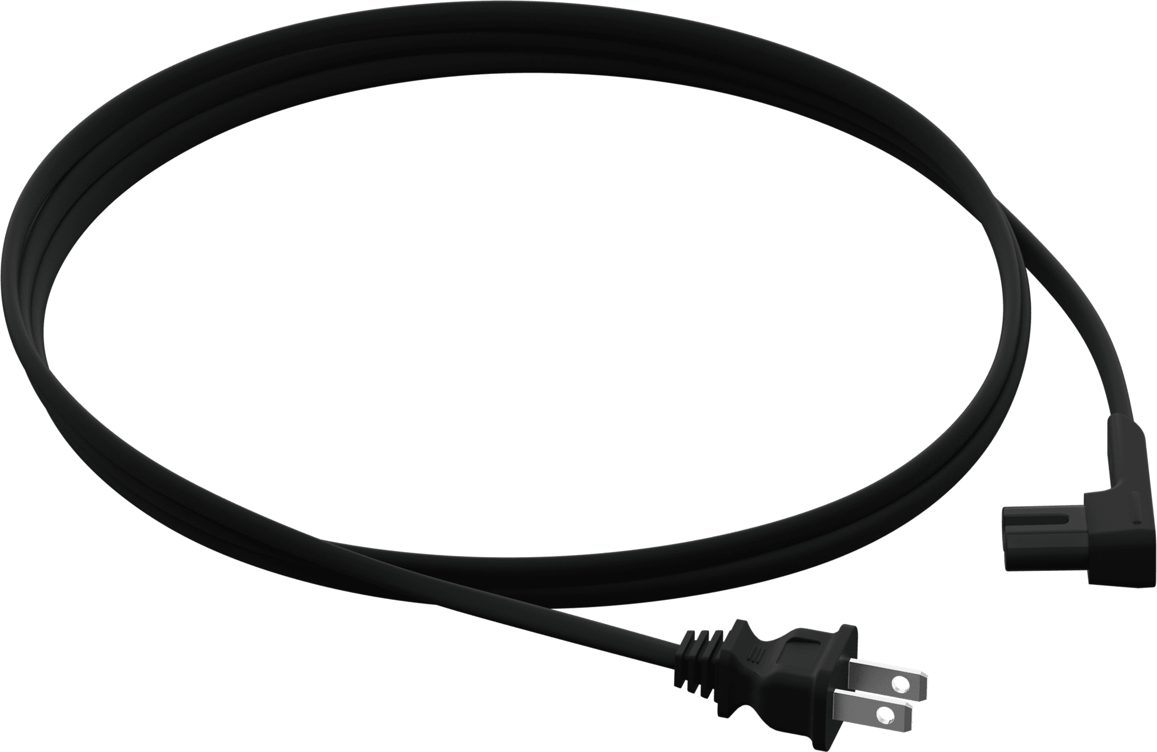 Cable de corriente en ángulo estándar en negro